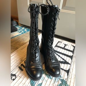 ViaSpiga leather combat boots woman’s size 10